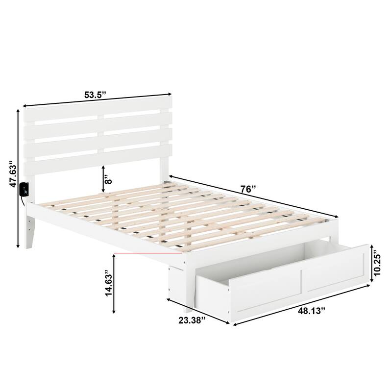 Oxford Platform Bed with Foot Drawer