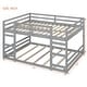preview thumbnail 17 of 34, Wood Bunk Bed Kids Low Bunk Bed with Ladder Both Sides and Full-Length Safety Guardrail Solid Pine Wood Frame for Kids Bedroom