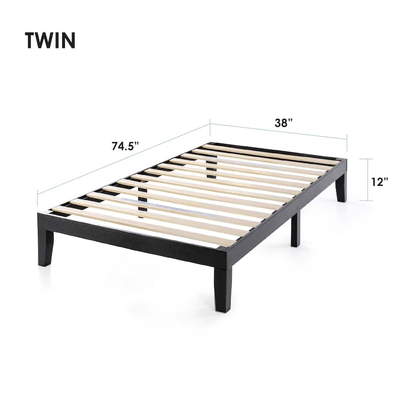 12" Classic Solid Wood Platform Bed Frame