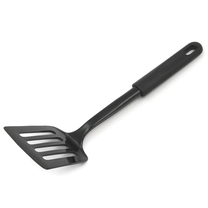 Chef Craft 11.5" Basic Nylon Slottted Turner Spatula - Black
