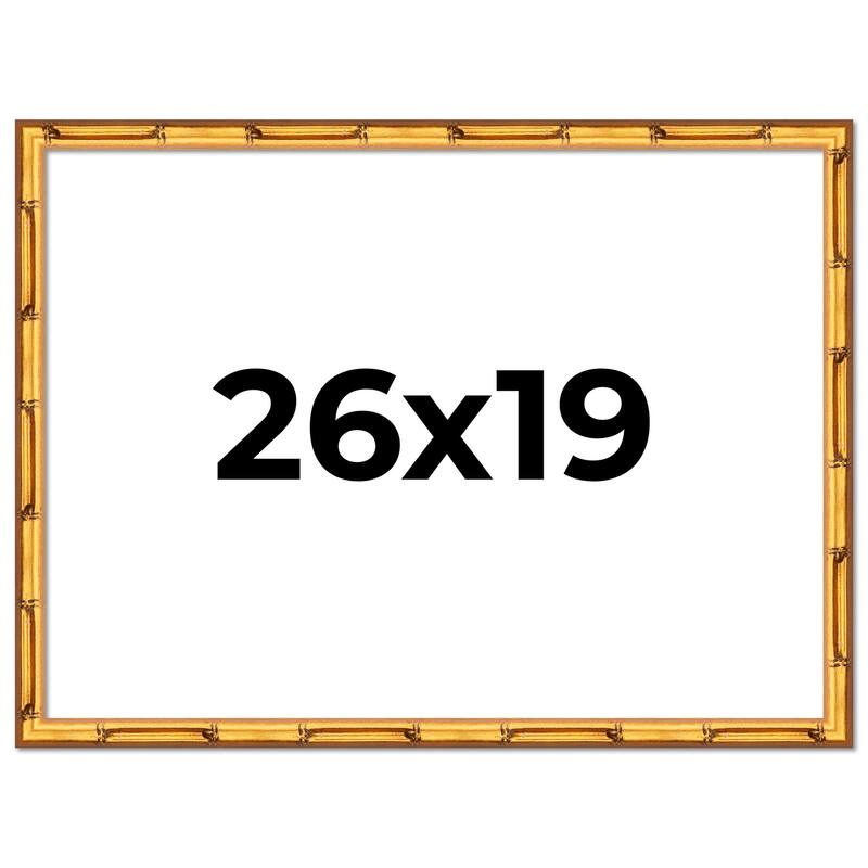 26x19 Frame Gold Bamboo Picture Frame Modern Photo Frame Includes UV Acrylic Shatter Guard Front Acid Free Foam Backing Board