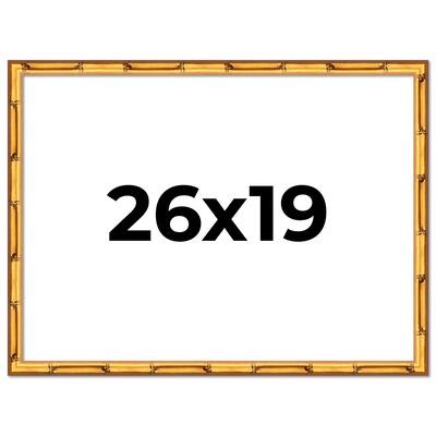 26x19 Frame Gold Bamboo Picture Frame Modern Photo Frame Includes UV Acrylic Shatter Guard Front Acid Free Foam Backing Board