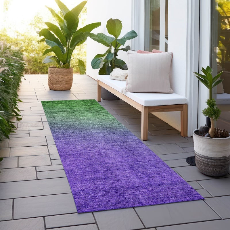 Machine Washable Indoor/ Outdoor Chantille Modern Ombre Rug
