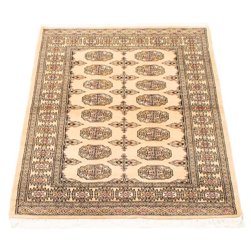 ECARPETGALLERY Hand-knotted Peshawar Bokhara Beige Wool Rug - 3'1 x 5'0