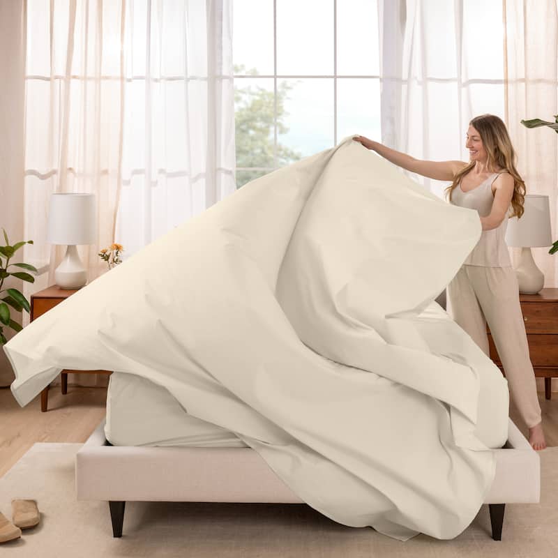 Bare Home Organic Cotton Sheet Set - Crisp Percale Weave