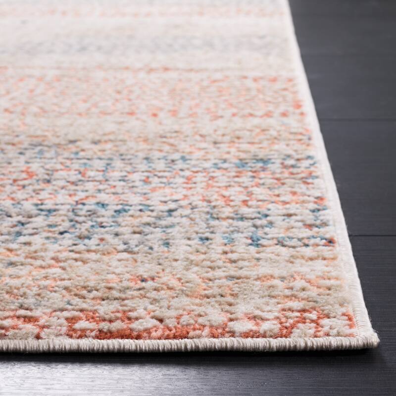 SAFAVIEH Madison Abaco Vintage Rug - 6'7" Square - Ivory/Blue Rust