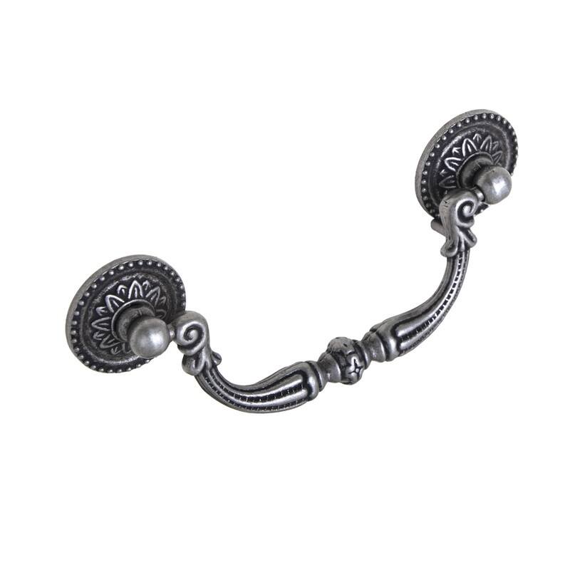 Utopia Alley Tipton Pull Handle - Decorative Cabinet Antique Iron Drop Pull Handles, 3.78" Center to Center