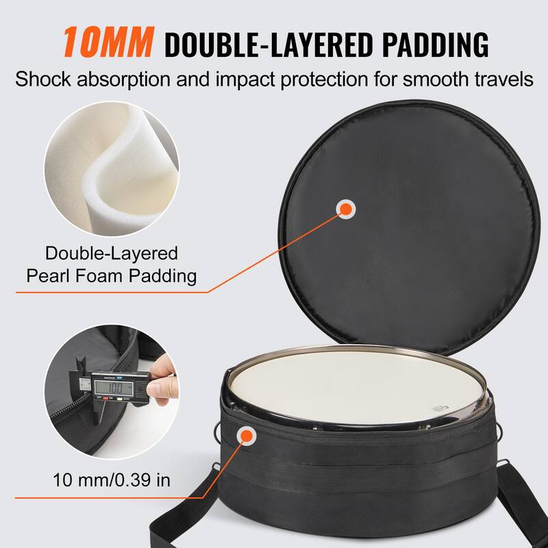 5-Piece Drum Bag Kit, Durable 1680D Oxford Material - 4.92 ft 0.39 in