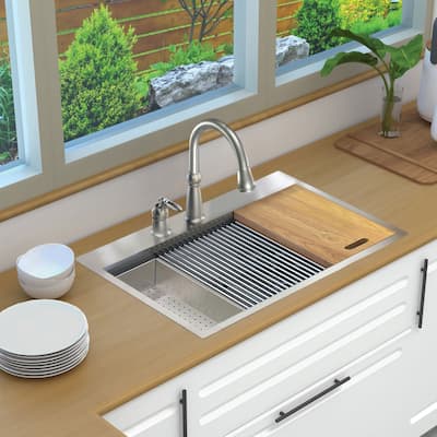 Transolid KWSST332210-ML2 KWS 33" Drop In Single Basin Stainless Steel