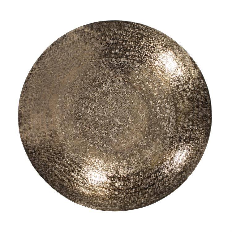 Gold Aluminum Tray & Wall Art with Chisel Texture - Small