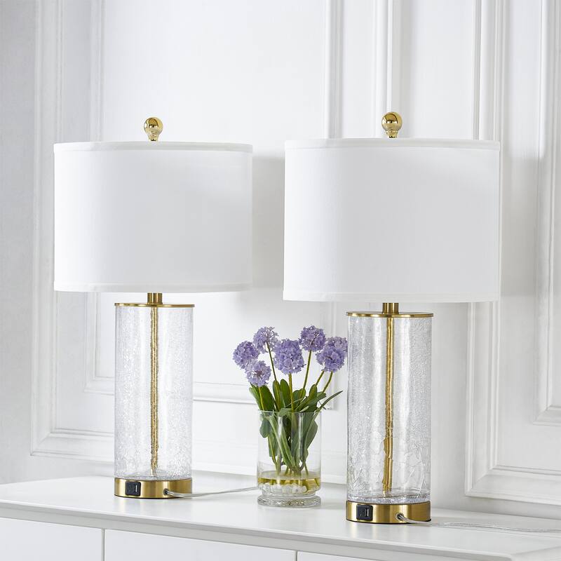 Maxax 26" Modern Blasted Glass Table Lamps Set