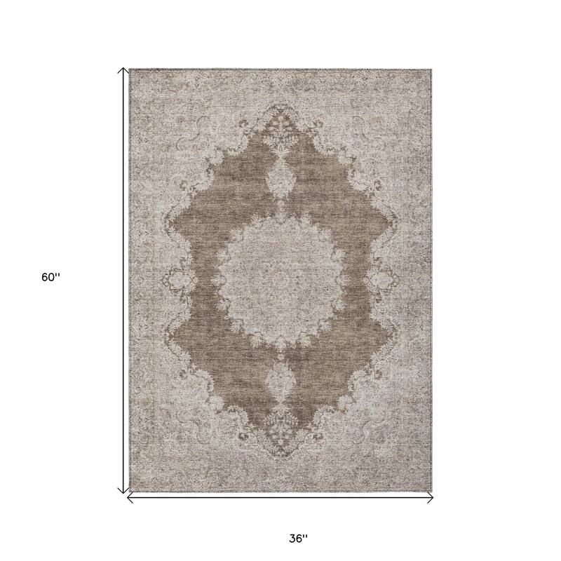 HomeRoots Oriental Traditional Rectangle Outdoor Rug