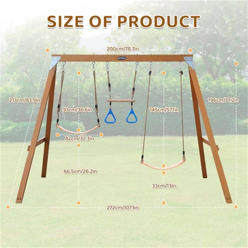 A-Frame Wooden Swing Set - N/A