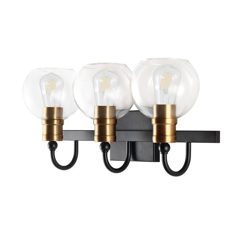 Kurtz Iron/Glass Rustic Vintage LED Vanity Light, by JONATHAN Y