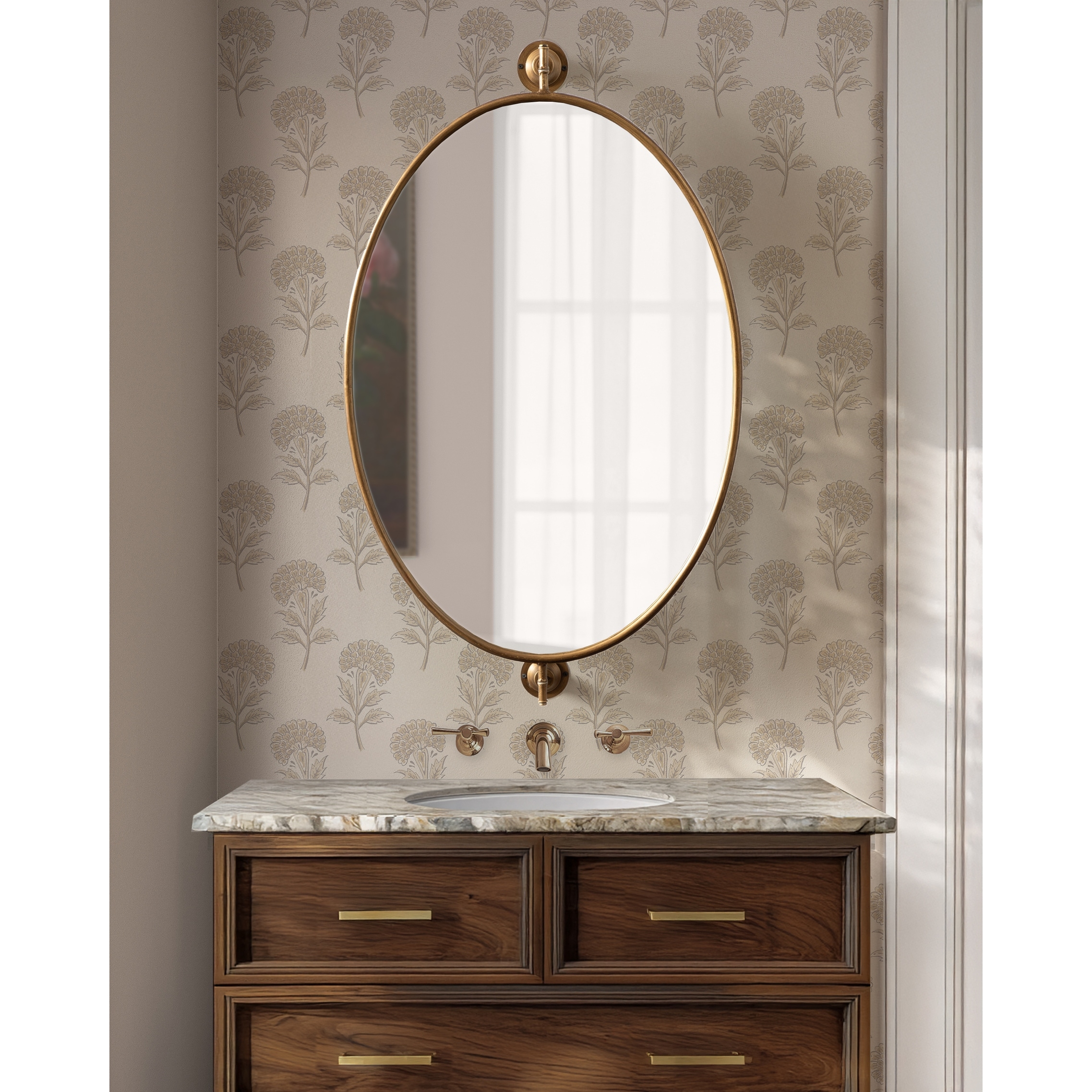 Kate and Laurel Darbridge Oval Pivot Mirror - 24x41