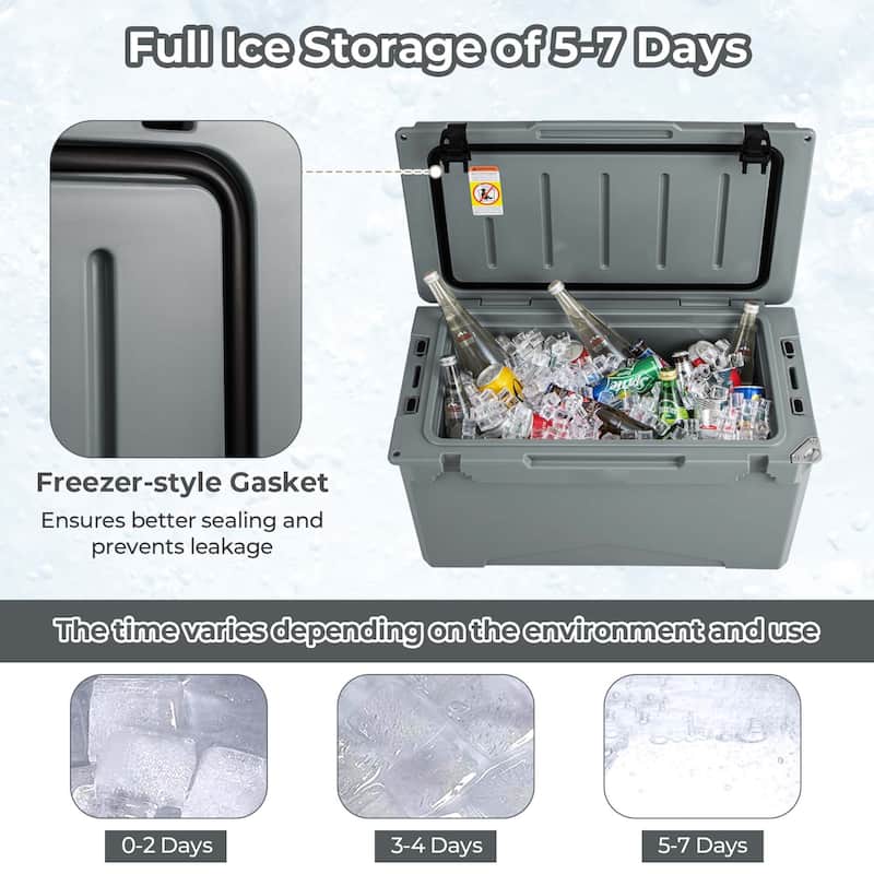 50 QT Rotomolded Cooler Portable Ice Chest Ice Retention for 5-7 Days