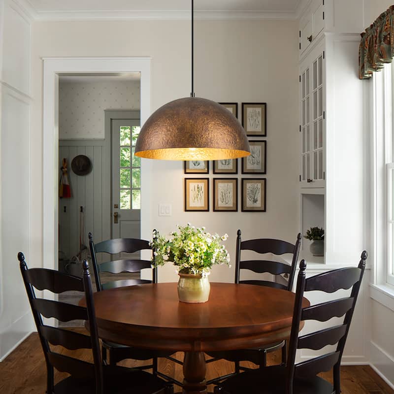 Industiral Hammered Antique Copper Dome Pendant Light