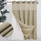 preview thumbnail 46 of 111, No Hook Waffle Weave Shower Curtain with Snap-in Liner 71"Wx74"L - Linen