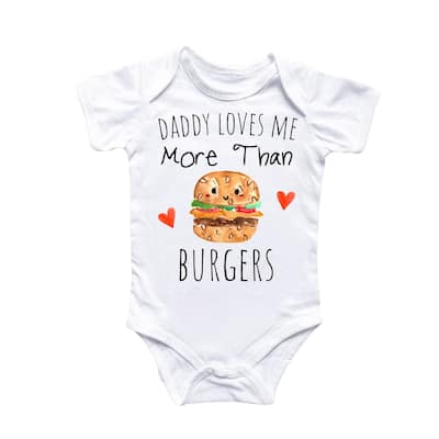 Daddy Bbq Burger - Baby Boy Girl Clothes Infant Bodysuit Funny Cute Newborn