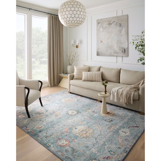Alexander Home Sara Ultra Plush Shabby Chic Botanical Area Rug