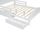 preview thumbnail 43 of 42, Kids Platform Bed with Saddle-shape Headboard and Footboard, 2 Drawers Underneath, 10 Pc Slats Support, No Box Spring Needed