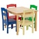 preview thumbnail 7 of 6, Kids Wooden Table Chair Set 5 Pieces Set Playroom Furniture Multi Color
