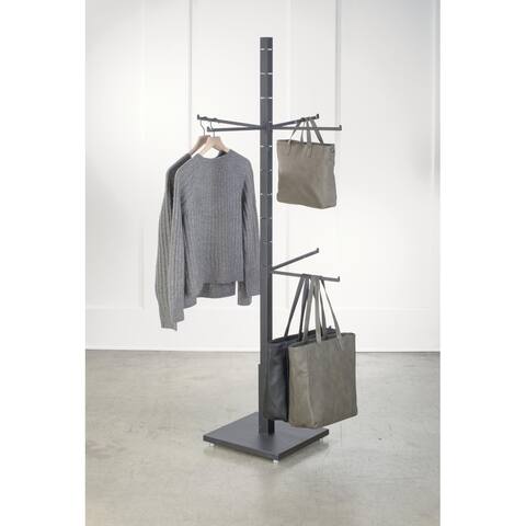 4 Sided Black Garment Rack with 12 Arms