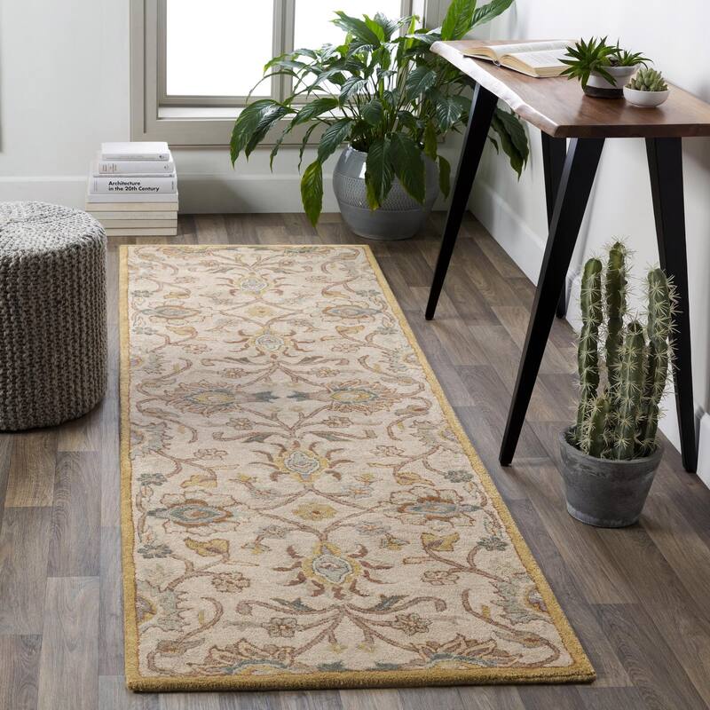 Livabliss Caesar Updated Traditional Paisley Hand Tufted Area Rug. - Beige - 2' 6" x 8'