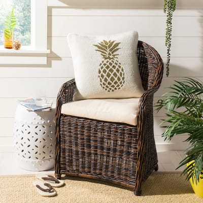 SAFAVIEH Pure Pineapple Decorative Pillow- Gold / White