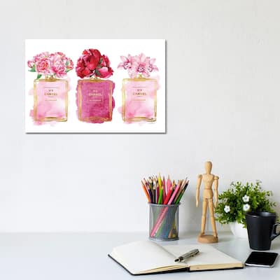 iCanvas "Three Perfume Bottles In Pink" by Amanda Greenwood Canvas Print