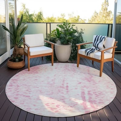 Machine Washable Indoor/ Outdoor Modern Abstract Chantille Rug