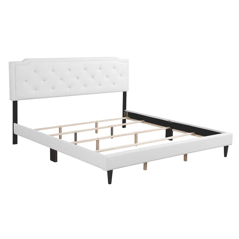 Carson Carrington Valsnas Adjustable Tufted Faux Leather Panel Bed