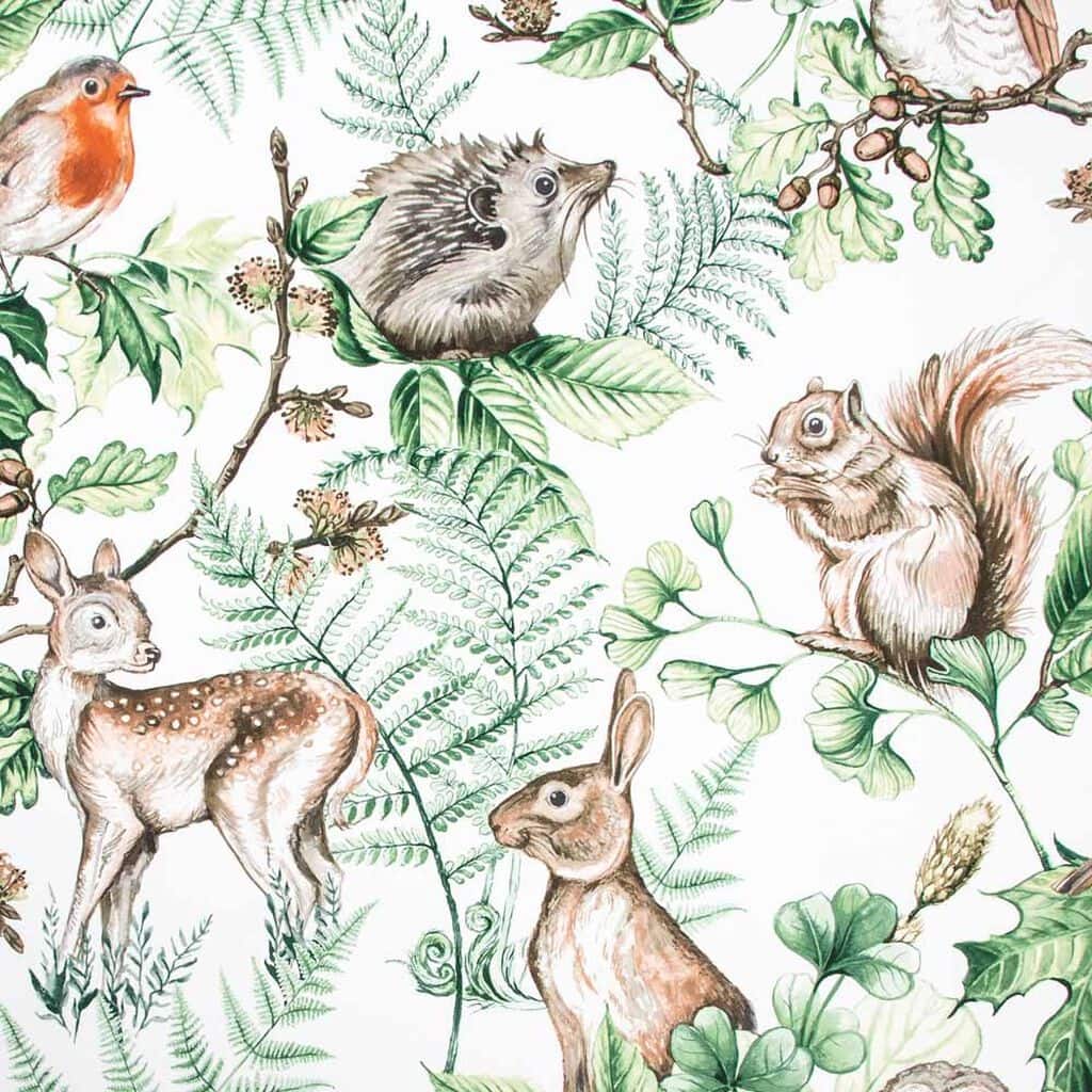 Woodland Animals Natural Wallpaper