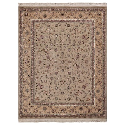 EXQUISITE RUGS ONE-OF-A-KIND Super Fine Isfahan Hand Knotted Beige Rug - 8'x10'