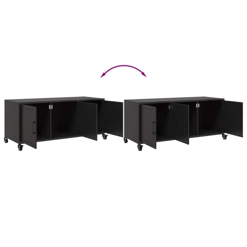 vidaXL TV Stand Entertainment Center Living Room Media Unit Cold-rolled Steel - 15.4 x 39.6 x 17.1
