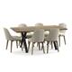 Option Cream Boucle Polyester / Beige Wood / Black Metal