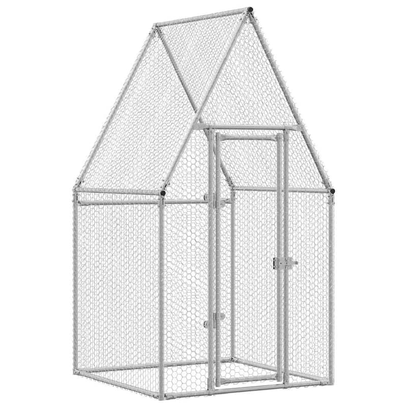 vidaXL Chicken Cage Silver 39.4"/78.7"/157.5"x39.4"x74.8" Galvanized Steel