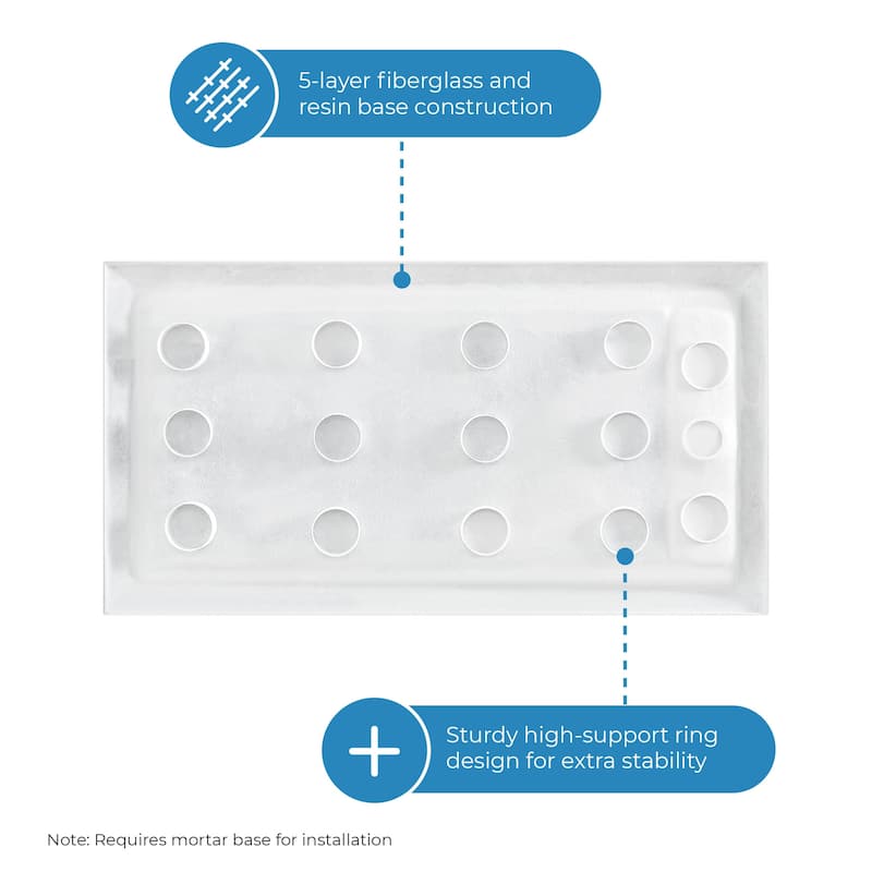 OVE DECORS Adena White Shower Base 60x36 in white