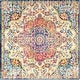 preview thumbnail 59 of 65, Artistic Weavers Hal Vintage Boho Traditional Pink Medallion Area Rug 6'7" Square - Pink/Blue