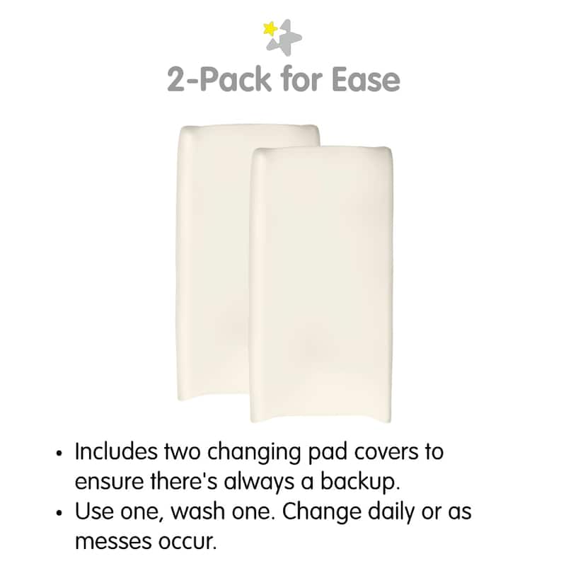 BreathableBaby Waterproof Cover, For 32" x 16"/81 x 41 cm Changing Pad (2-Pack) - N/A