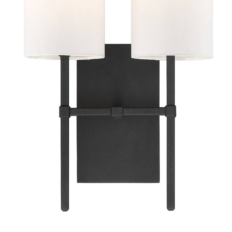Veronica 2 Light Black Wall Mount - 11'' W x 16.5'' H x 6'' D