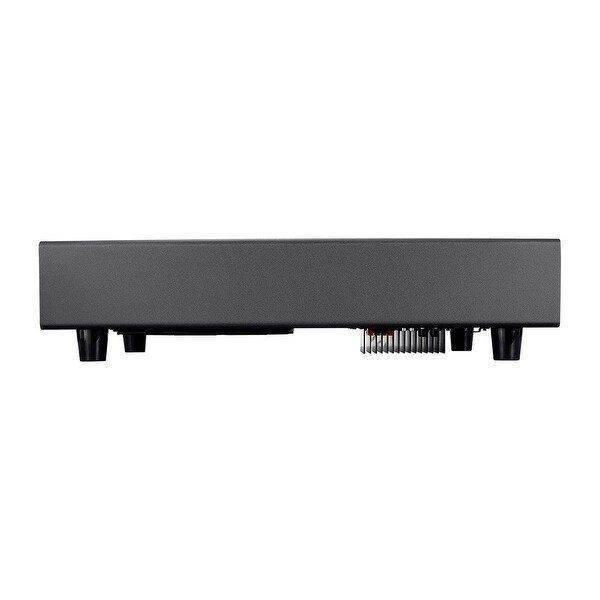 subwoofer behind tv