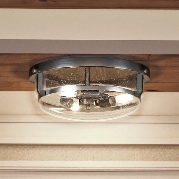 Luxury Coastal Ceiling Light, 5.5"H x 14.5"W, with Nautical Style, Brushed Nickel, BWQ3930 by Urban Ambiance. Opens flyout.