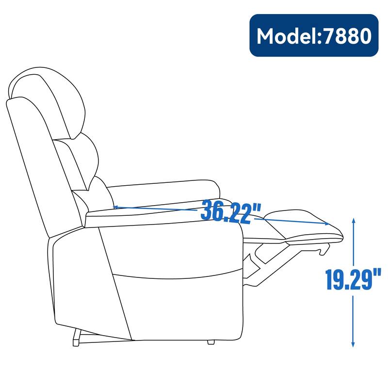 Dual Motor Power Lift Recliner Chair for Elderly, Leatheraire Lay Flat Lift Recliner Chair with Power-Remote, Heat and Massage