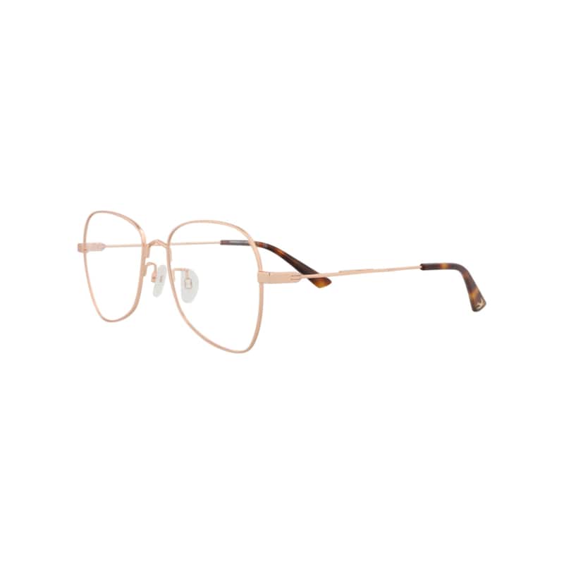 McQ Alexander McQueen Square-Frame Metal Optical Frames, Transparent Lens, Matte Rose Gold Frame