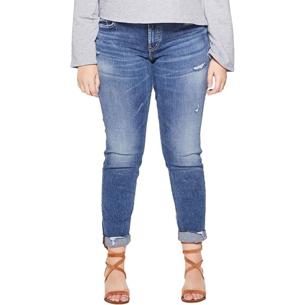 womens silver boyfriend jeans