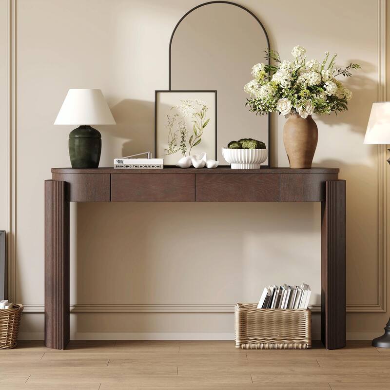 Entryway Table with Natural Wood Grain Finish