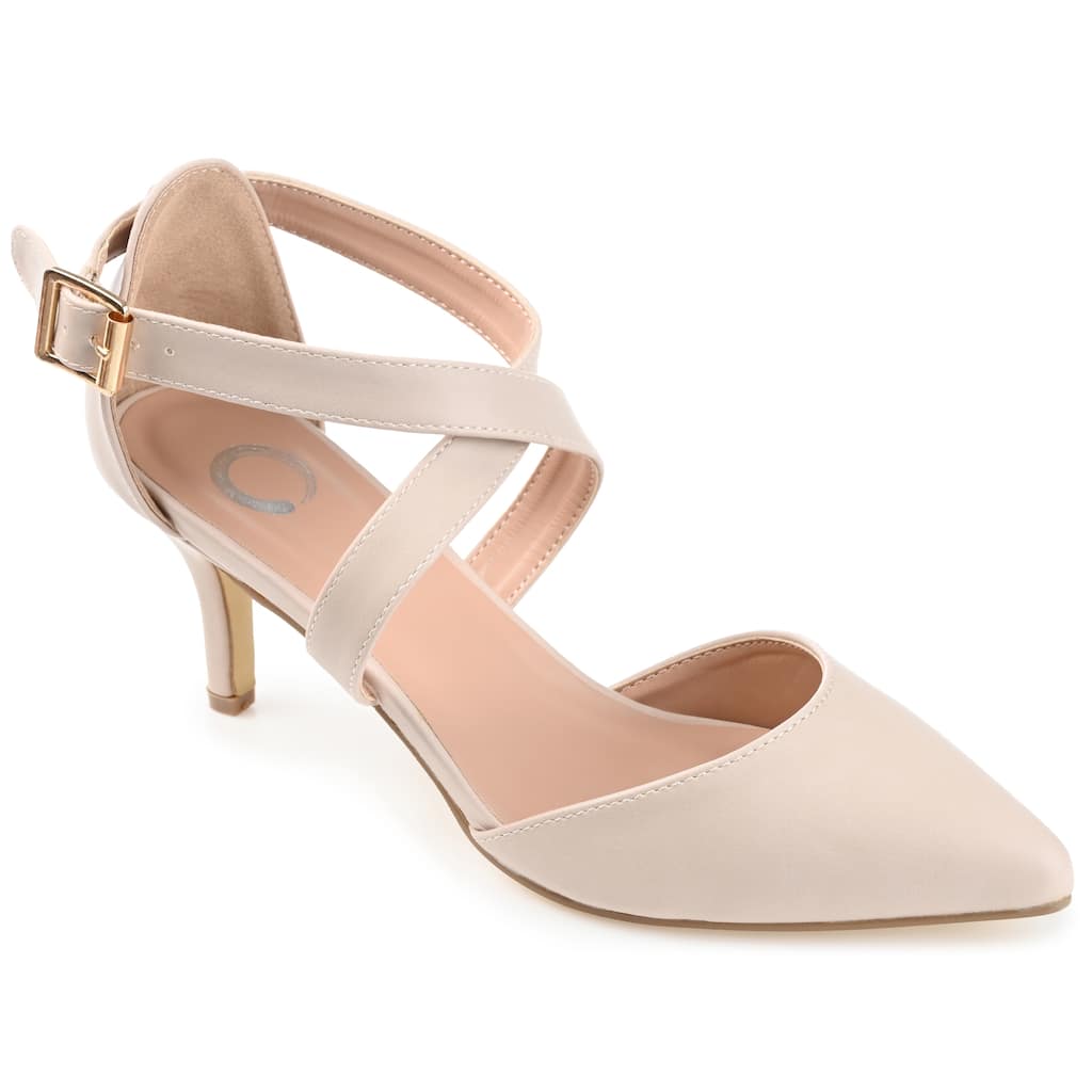 Journee Collection Women's Riva Pointed Toe Mid Heel Pumps