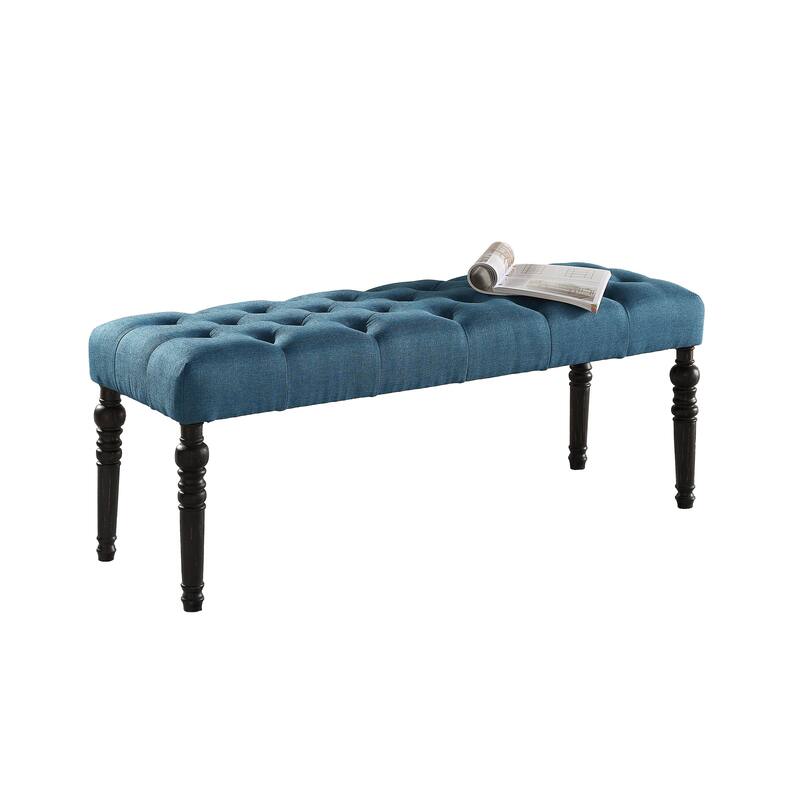 Entryway Footrest Seat Leisure Bench with Button Tufting, Chic Dining Room Bench Hallway Bench with Solid Wood Frame