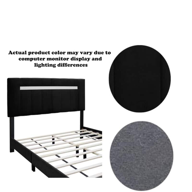 Modern Adjustable Velvet Upholstered Bed